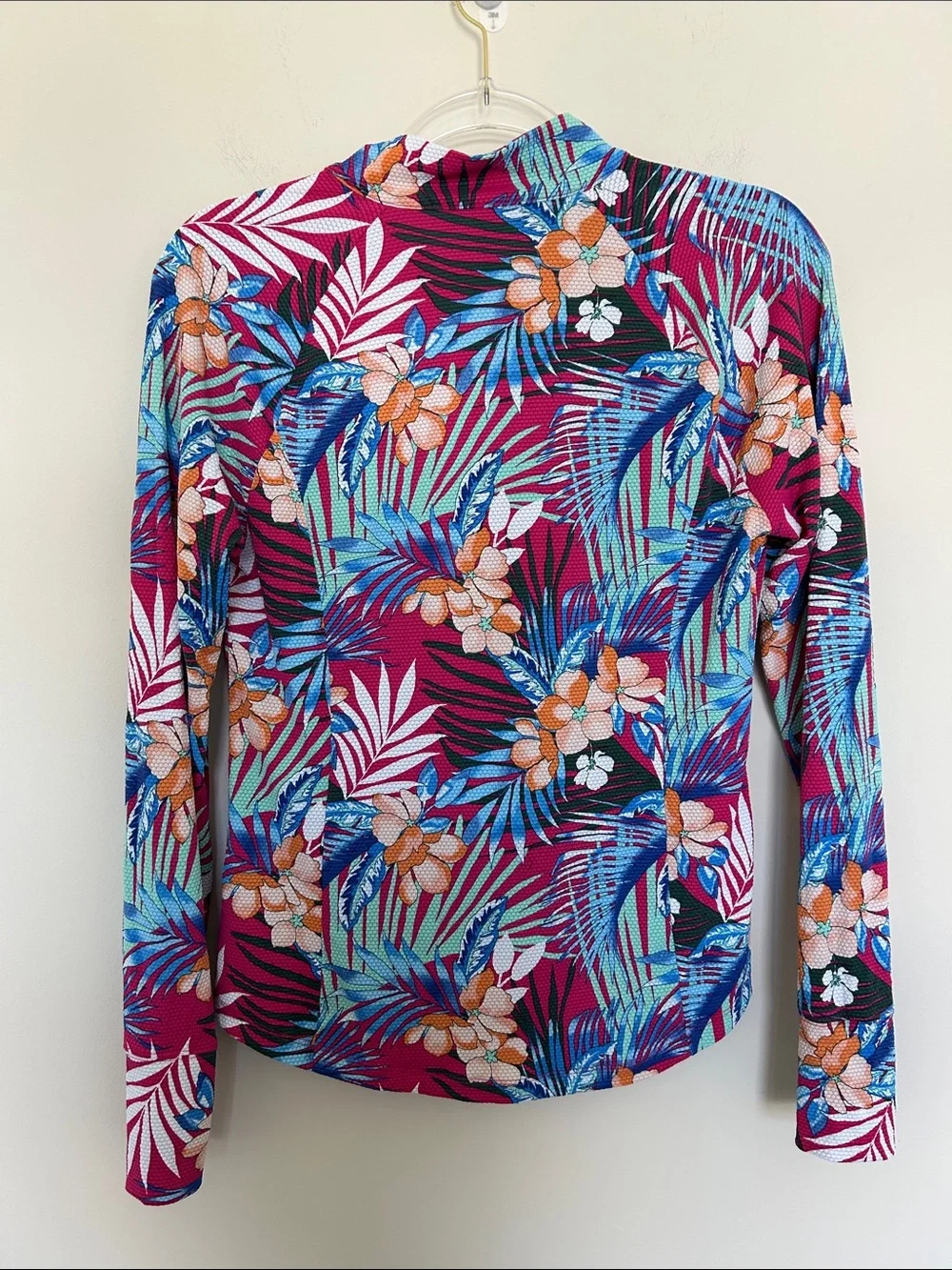 Tommy Bahama Golf & Tennis Quarter Zip Pullover Tropical Print Active Jacket M